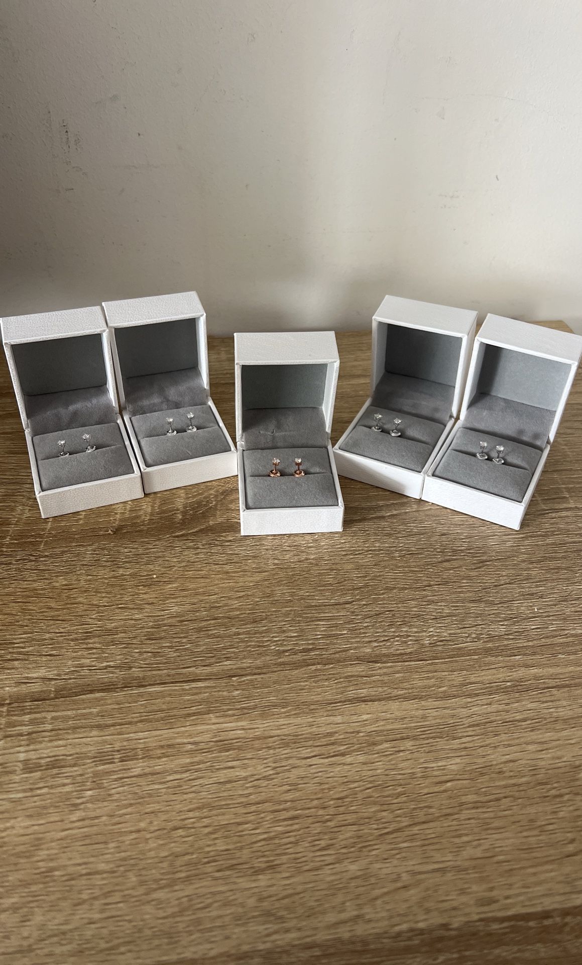 Moissanite Earrings Rose Gold And Sliver