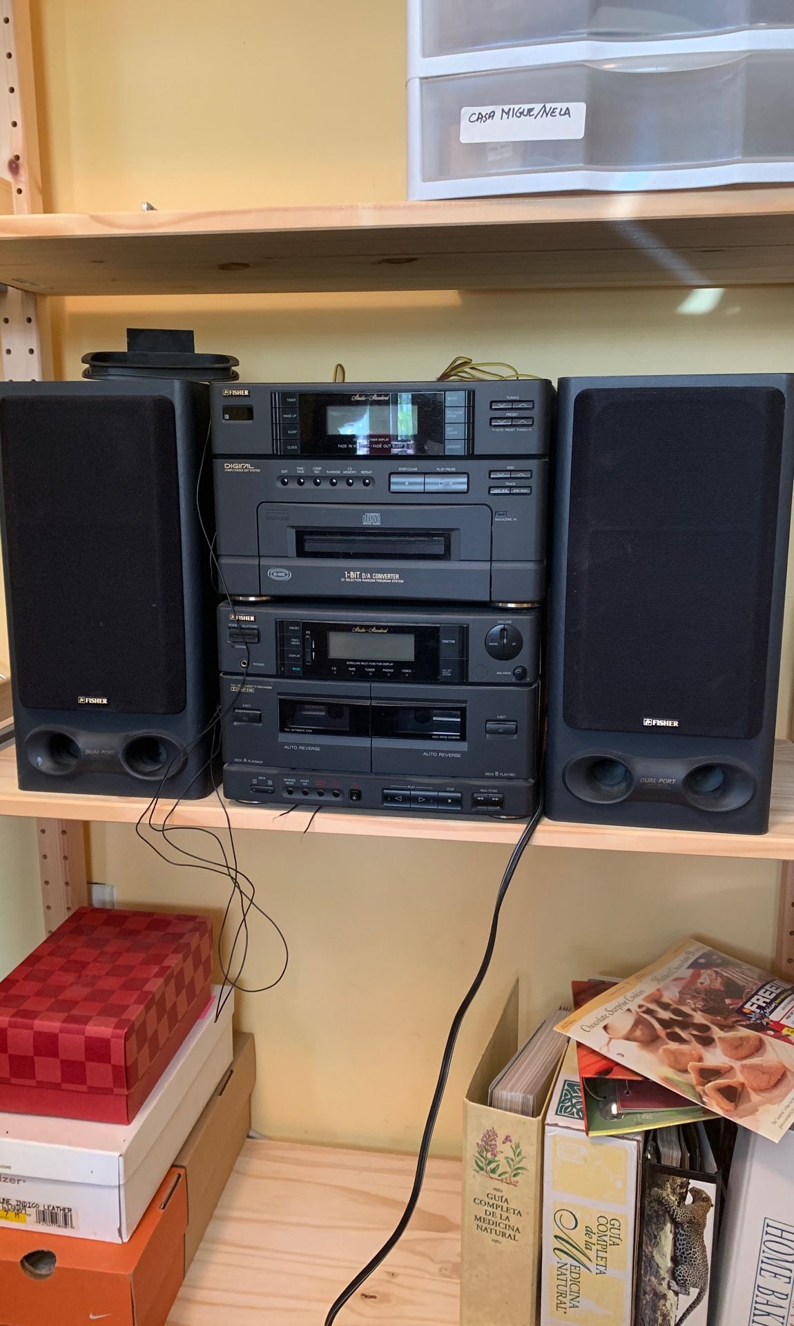 Fisher stereo CD player radio cassette player radio combo