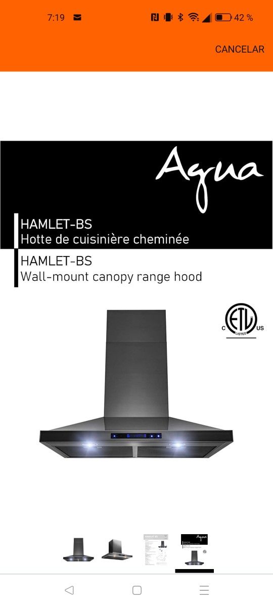 CAMPANA PARA COCINA 30"