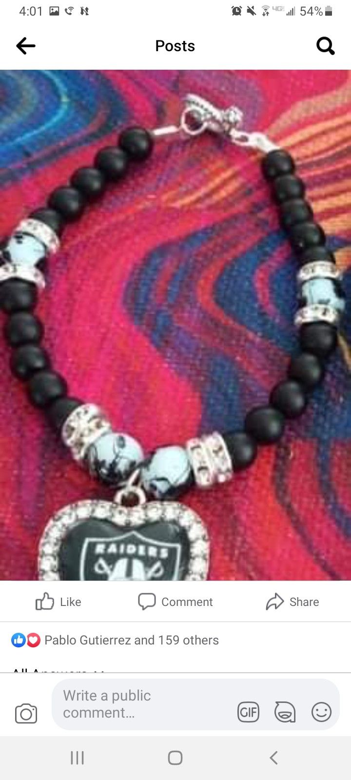 Raiders NFL football Bracelet 