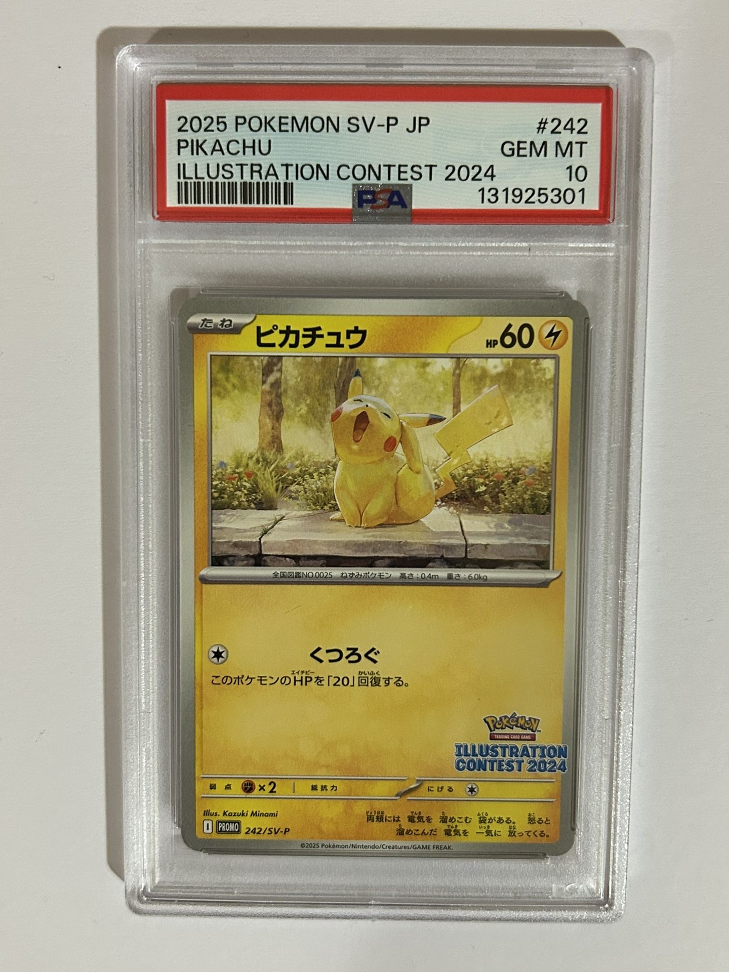 Pikachu JP Illustration Contest 2024 Promo 242 Pokemon - PSA 10
