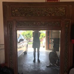 Huge wooden rustic mirror! Amazing detail