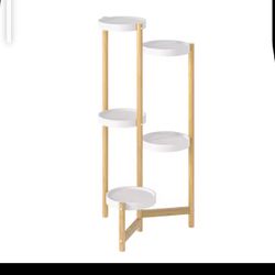 5 Tiered Bamboo Plant Stand Corner Flower Pot Holder Display Rack