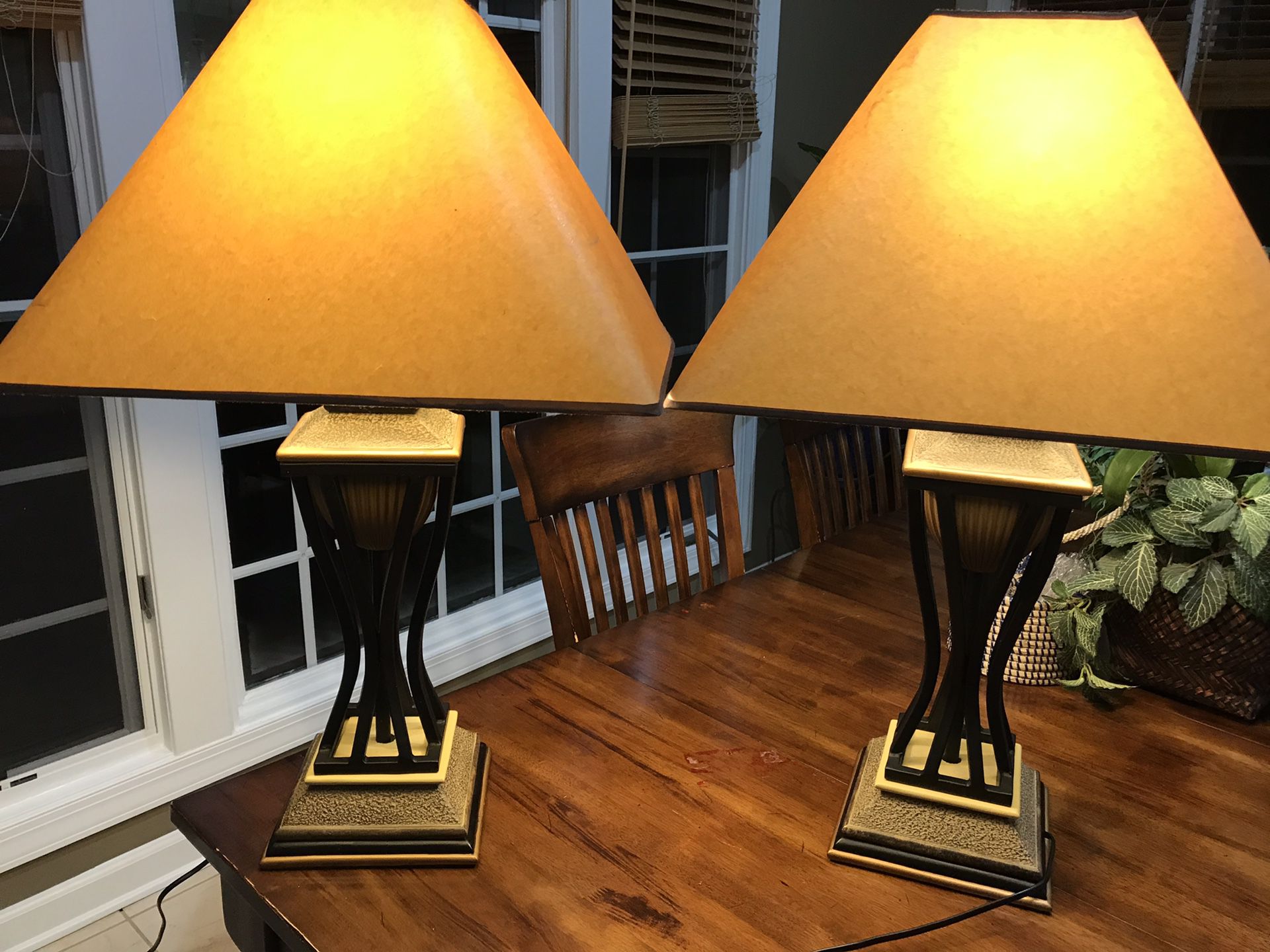 Lamps (pair of lamps with shades)