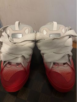 Lanvin Paris Curb Sneakers White Red