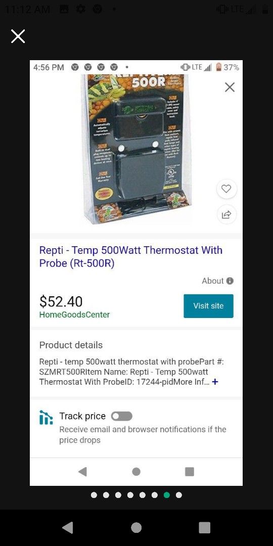 NEW REPTILE TEMP 500R Thermostat And Probe 500Rt