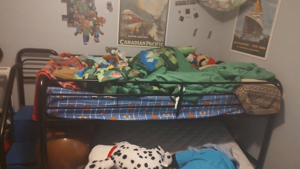Twin Size Bunk Bed with Mattress, Frame & Stairs - Great Condition!