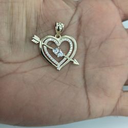 10kt Real Gold Heart Pendant For Women 