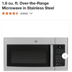 1.6 cu Over The Range Microwave- Stainless Steel