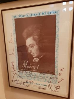 Mozart Wolfgang Amadeus Poster Signed By Los Angeles Chamber Orchestra 1991