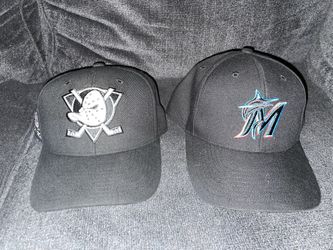 DUCKS AND MARLINS HATS