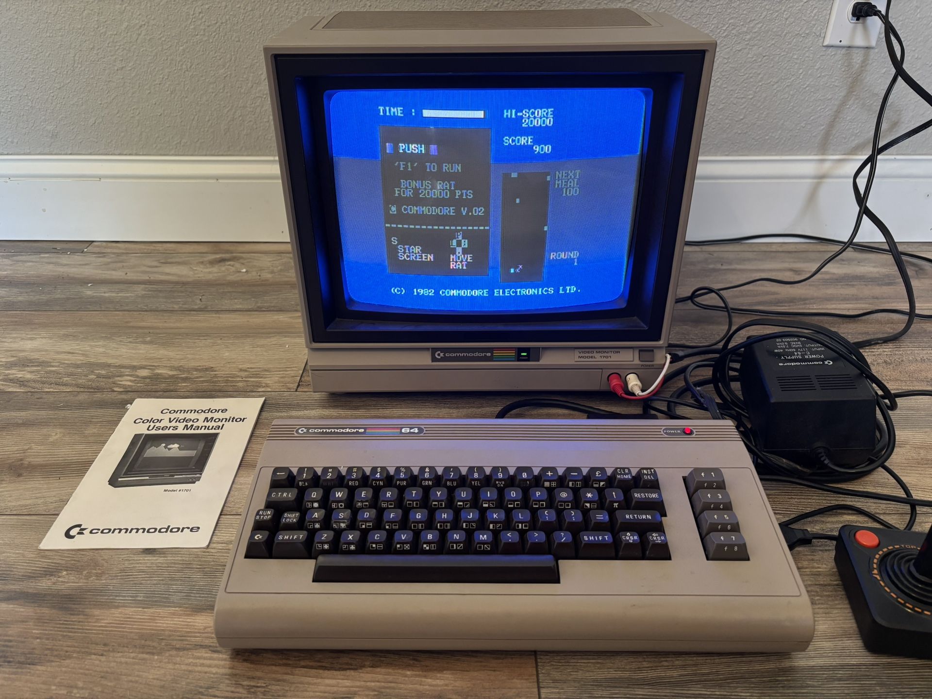 Commodore 64 With 1701 CRT Monitor. Works Great