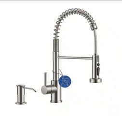FORIOUS PRO
Single-Handle Kitchen Faucet with Pull Down Sprayer Kitchen Faucet with Soap Dispenser in Brushed Nickel