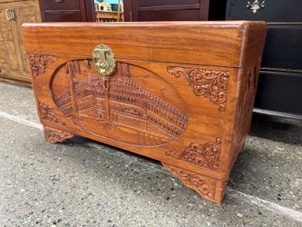 Vintage Intricately Carved Asian Storage Chest