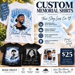 Custom RIP Memorial Shirts – Personalized Photo Shirts