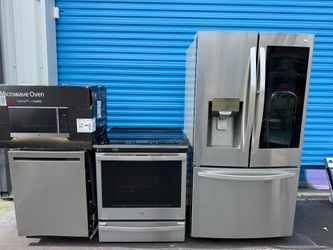Complete stainless steel kitchen set combo package , refrigerator, stove, Diswasher, microwave