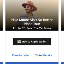 Niko moon Tickets For Tonight!  
