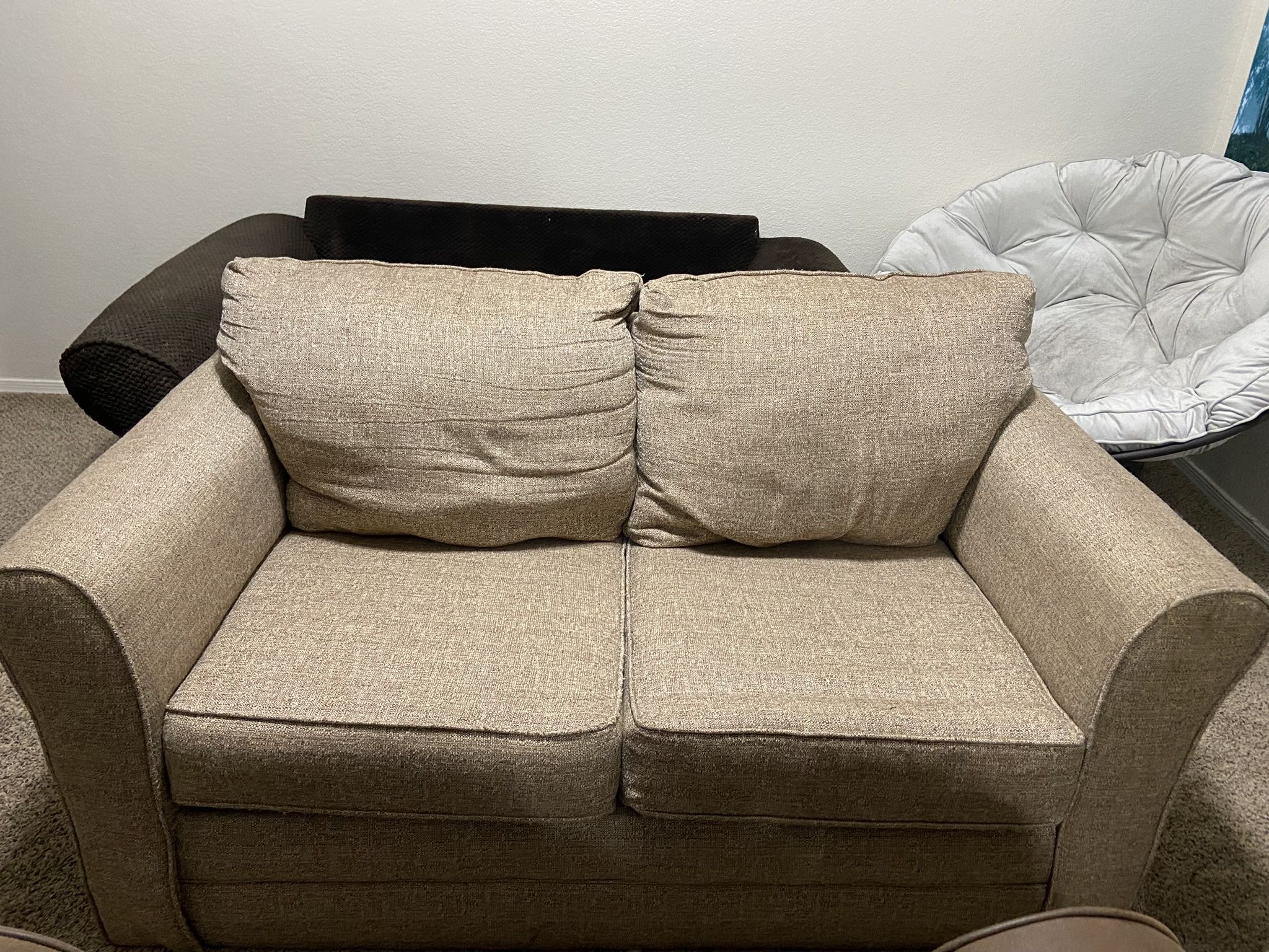 Beige Loveseat