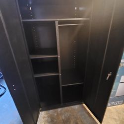 BLACK METAL STORAGE CABINET ......36 INCHES WIDE.....$ 180