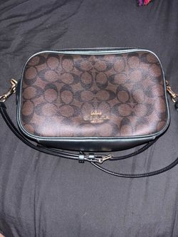COACH Jess Signature Canvas Leather Crossbody Brown/Green SRP