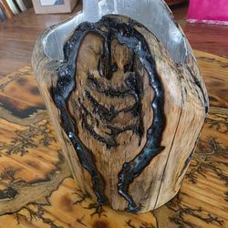Fractal burned candle holder
- Beetle Kill Wood