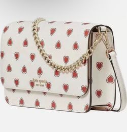 Kate Spade Madison Flap Crossbody with Heart Print with matching wallet