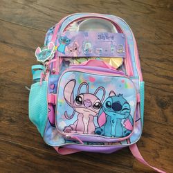 New Stitch and angel backpack with accessories