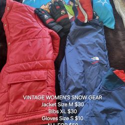 Vintage Womens Bib Jacket Gloves