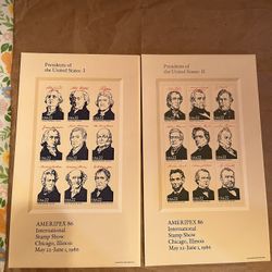 Presidents of the United States Stamps . From Ameripex86iò