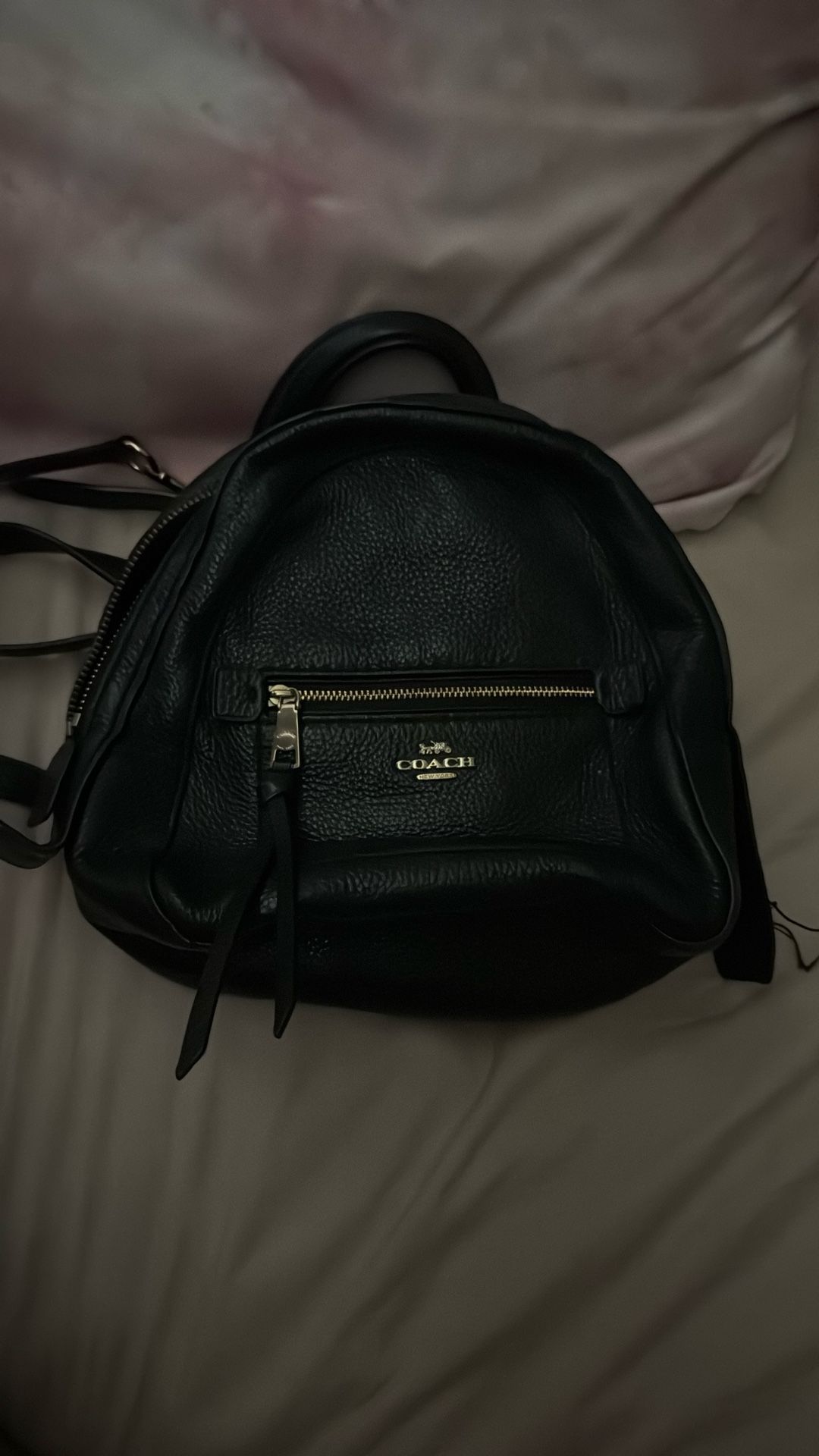 Black Leather Coach Mini backpack