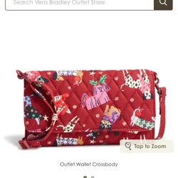 New Vera Bradley Wallet Crossbody Holiday Hounds 