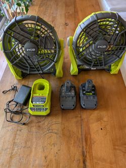 Ryobi 18V Portable Fans with Batteries and Charger