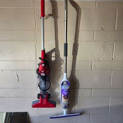 Electric stick vacuum and bonus Swiffer mop