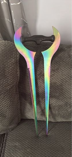Halo Energy Sword Metal Replica - Rainbow Titanium Finish