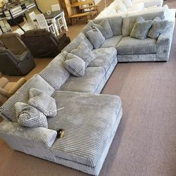 Living Room Furniture Extra Fluffy Corduroy Sectional Couch Set 🌟Extra Discount Code RSG 
🔥🔥 Mention OfferUp for this Special Price!!