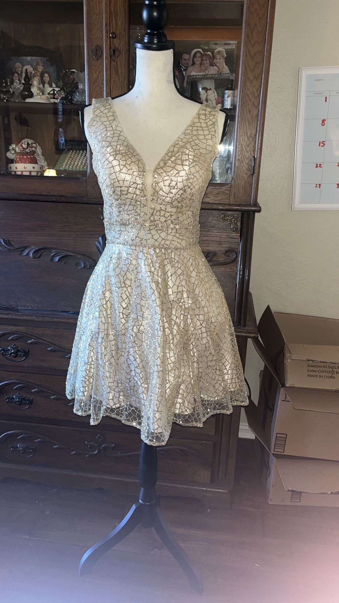 Dancing Queen Gold Prom Dress