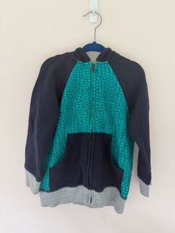 Gymboree Kids Zip-Up Snake Hoodie Navy and Teal 4T