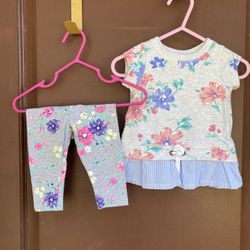 Carter’s Baby Floral Top And Leggings 3 Months
