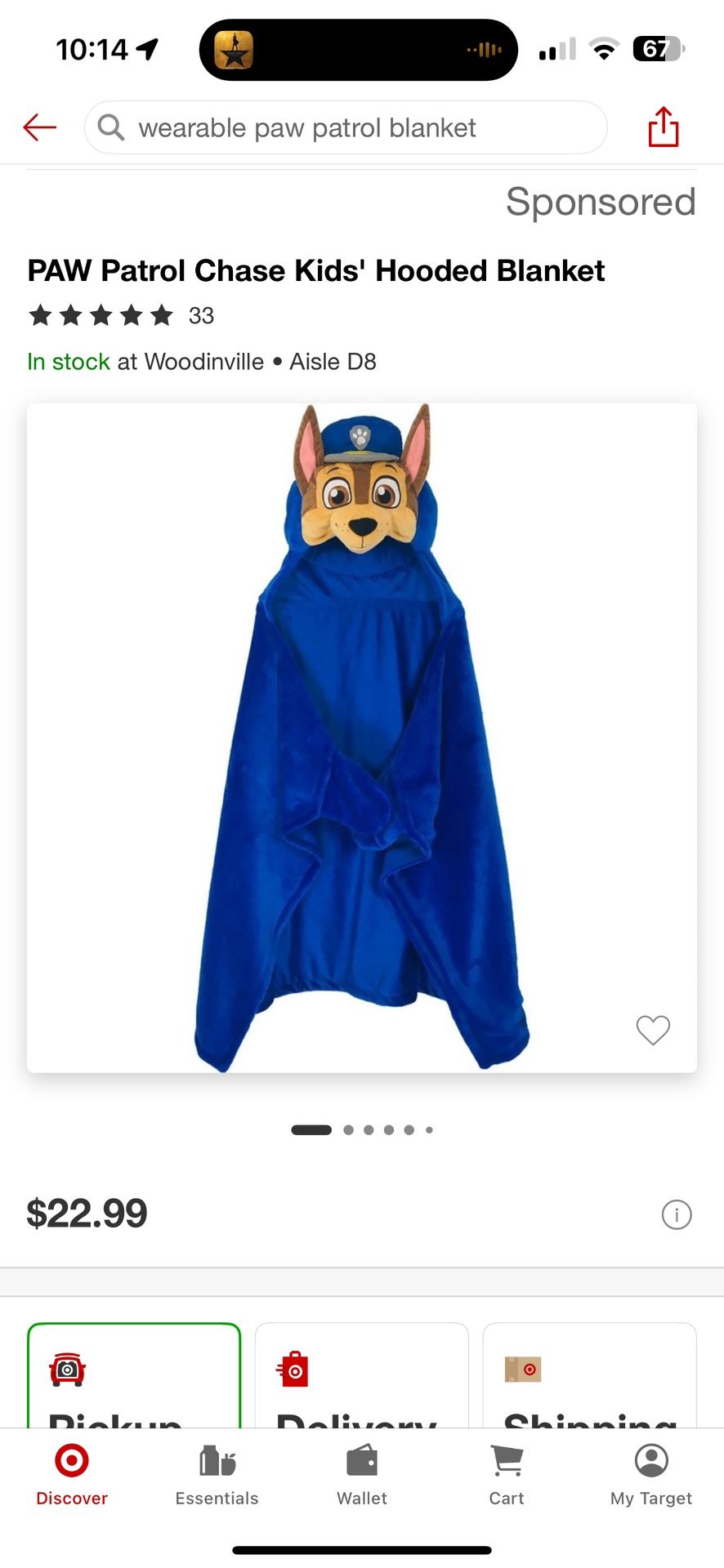 Wearable Chase Paw Patrol Blanket