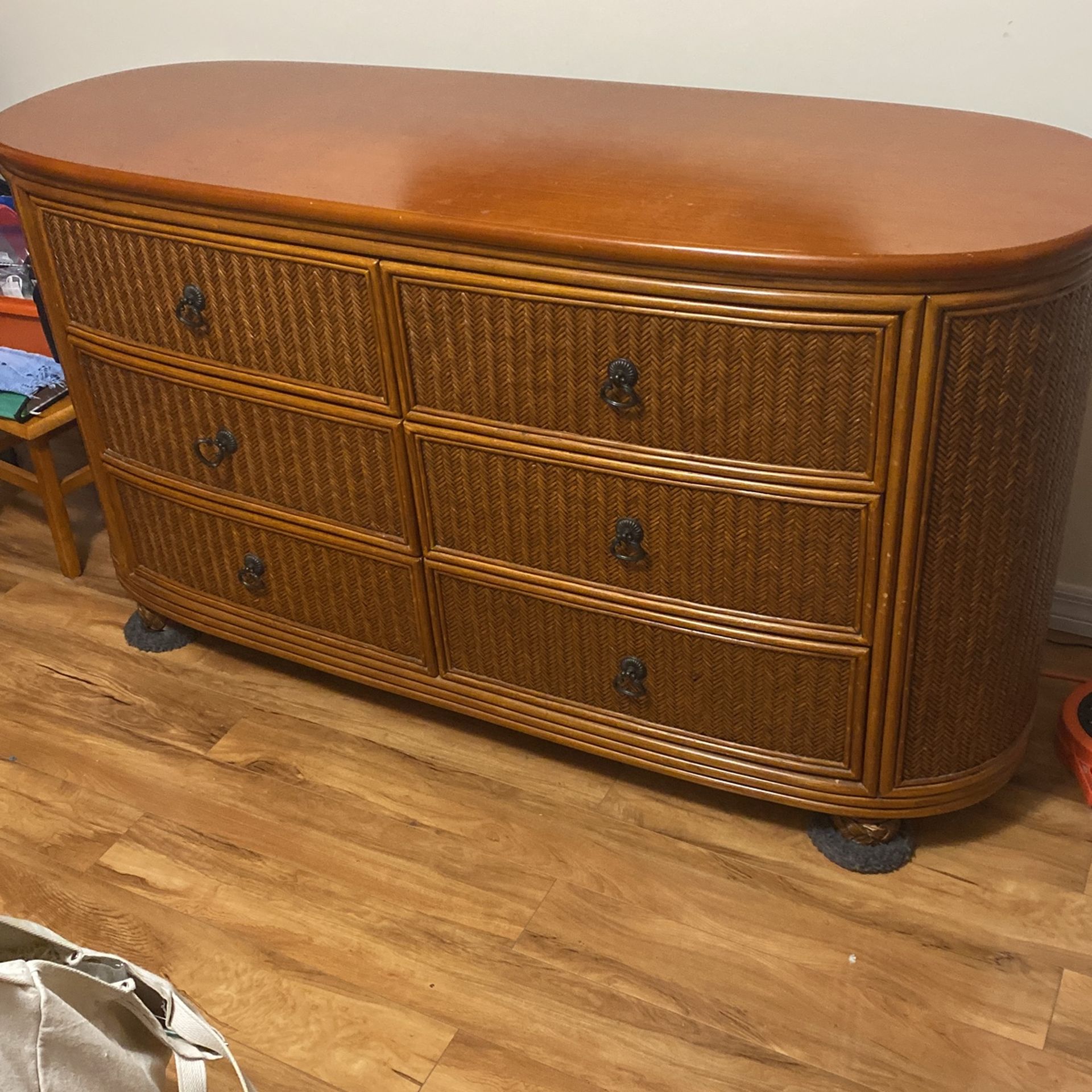 Double dresser, chest and mirror $350 Or Each Piece Priced Separate
