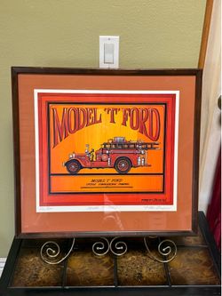 Signed Fred Bonn Limited Edition “Model T Ford” Fire Engine Print – #106/300