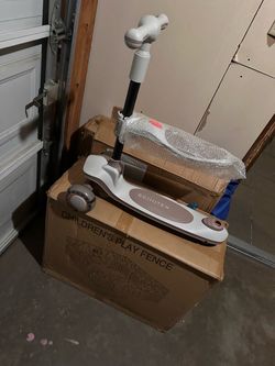 Kids Kick Scooter White and Brown