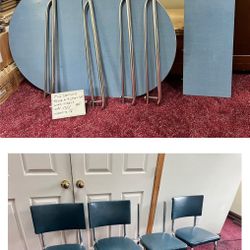Mid Century Formica / Metal Table and Chairs