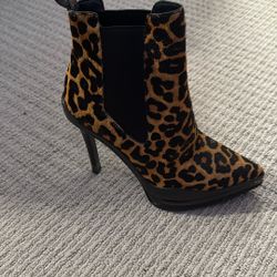 Michael Kors Leopard Calf hair Bootie Size 8