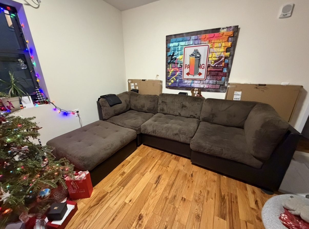 Brown Sectional Modular Couch