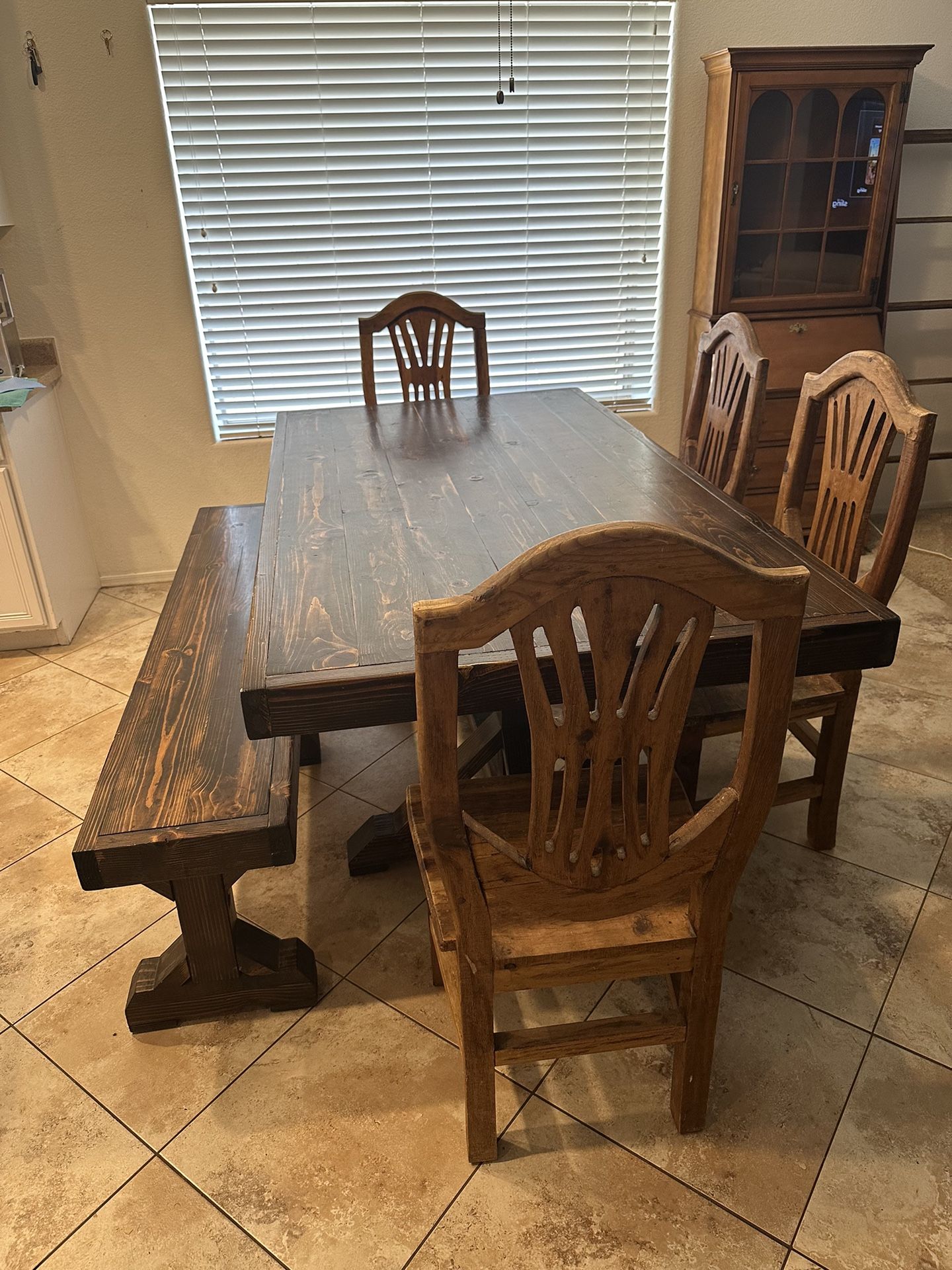 Dining Farm Table with Bench -