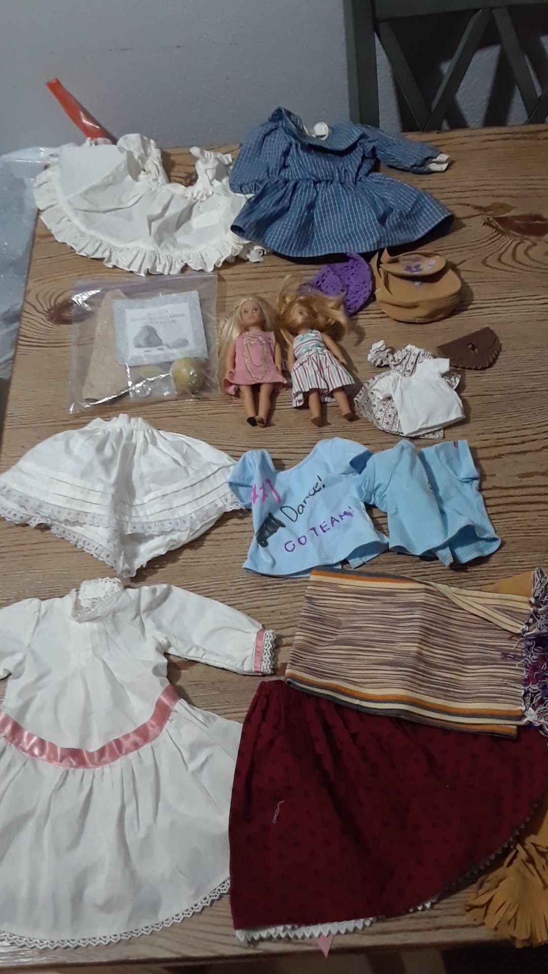 American Girl Doll lot , clothes, small American Girl Dolls,