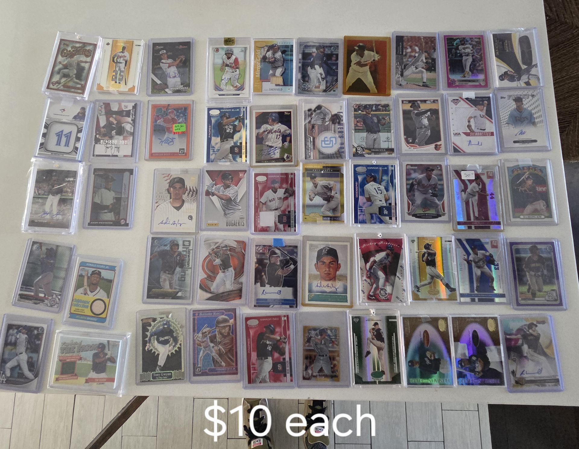 Baseball Cards 1950s to 2025 rc relic hof sn chrome prizm $10 each card