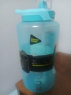 64oz Zulu Goals Water Bottle with Time Markers, Straw & Leak-Proof Flip Lid