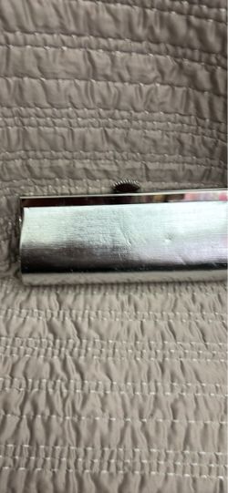 Silver Satin Clutch Evening Bag